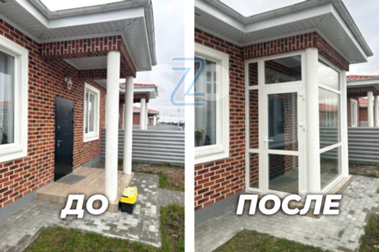 Остекление веранды и входной группы, пос. Ласкино